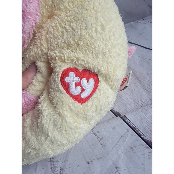 Ty Baby Plush Pillow Pals Dog baby Yellow Puppy Dog Rattle 1999 Stuffed Toy - Picture 7 of 10